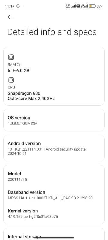 redmi note 11 6+6/128 only set (exchange possible) 6