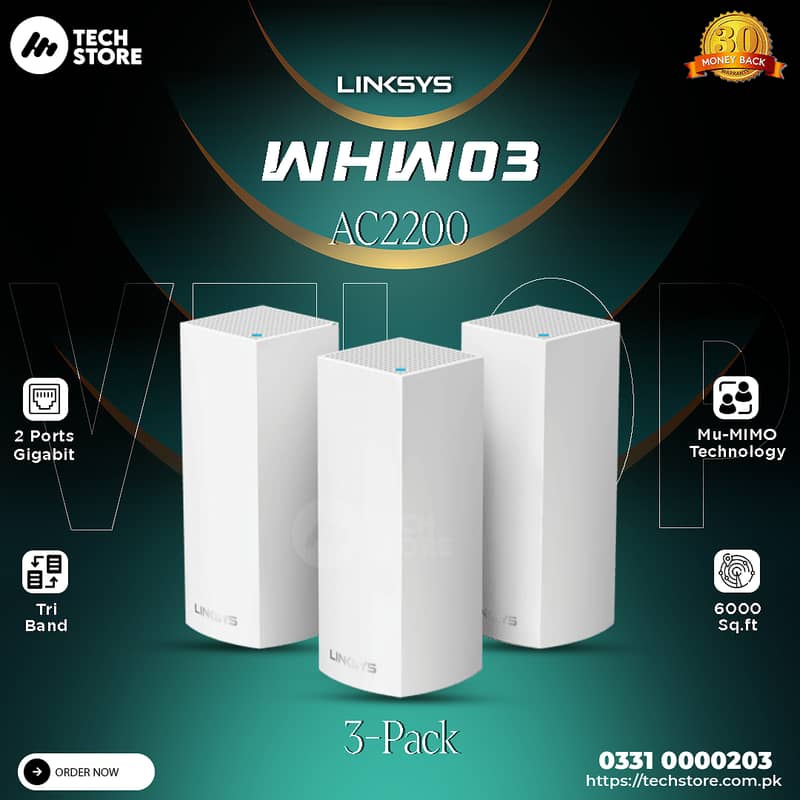 Linksys Velop Router whw03 Mesh WiFi System-pack of 3 (Branded used) 0