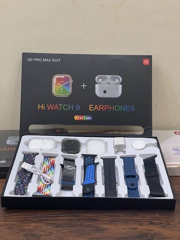 i30 PRO MAX SUIT HI WATCH 9 EARPHONES 11 IN 1 2