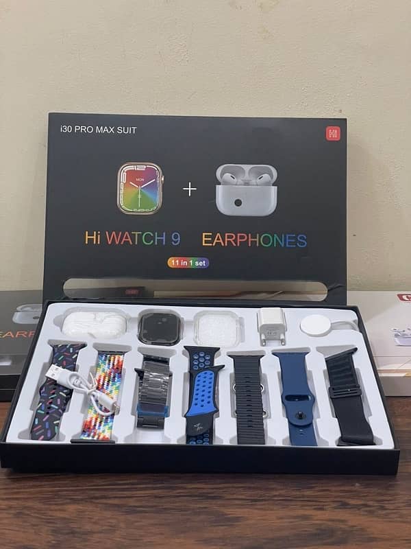 i30 PRO MAX SUIT HI WATCH 9 EARPHONES 11 IN 1 3