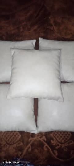 five aadat leather  sofa cushion half white colour