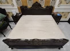 Double Bed with Mattress & Side Tables