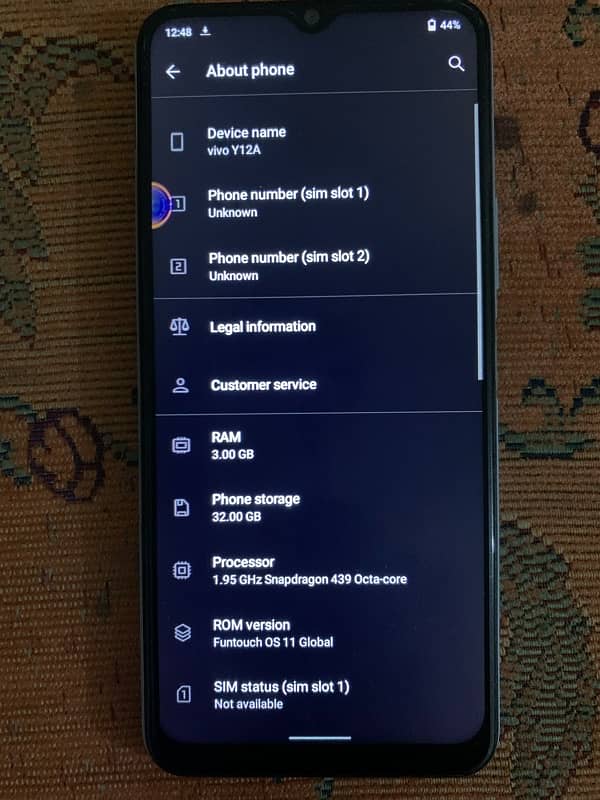 Vivo y12A 3/32 2