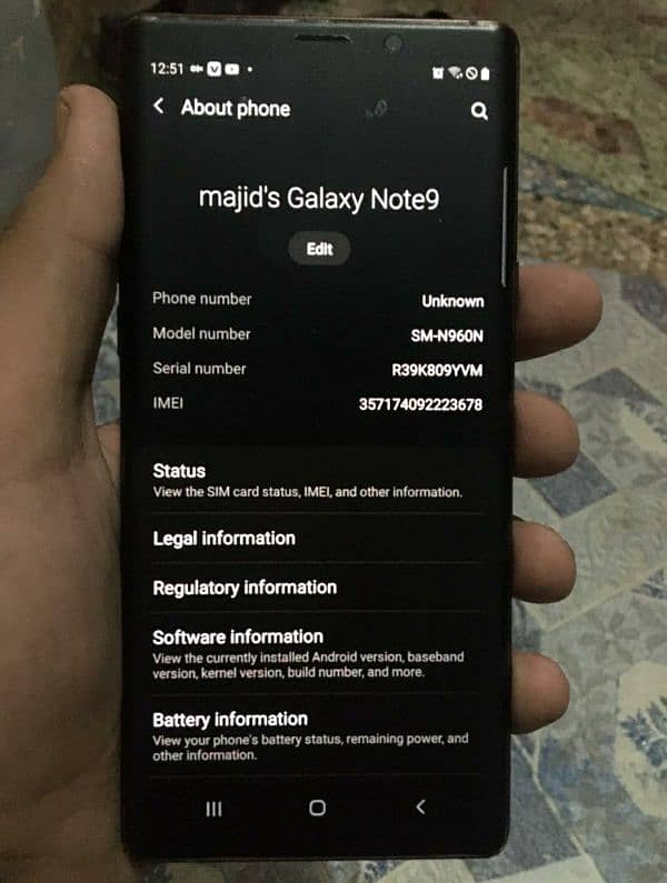 i want sale my mobile note 9 SM-N960N 3