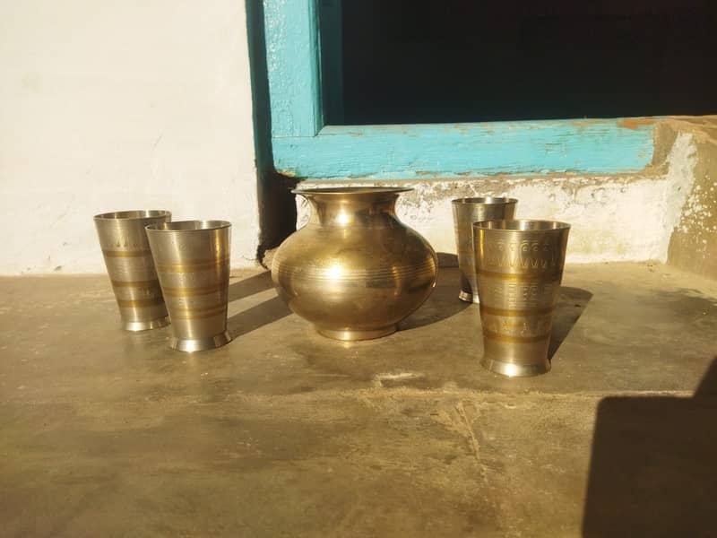 "Vintage Brass Water Set 0