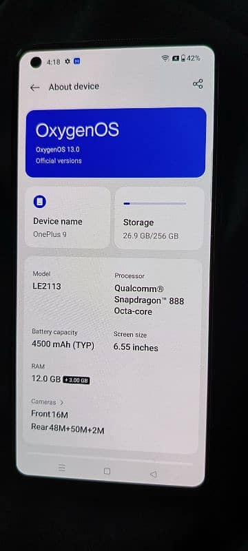 one plus 9  12+3 GB Ram 256 GB Room global patch condition 10%10 11