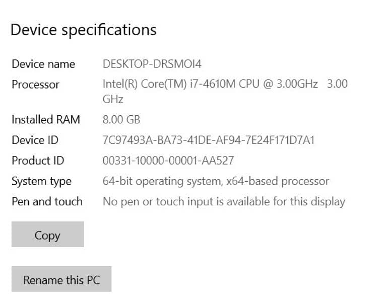 Laptop Dell Core i7 4th Gen 13