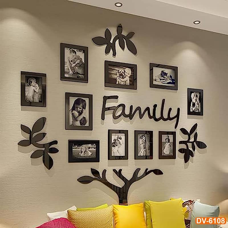 3D wooden family tree wall photo frame 1