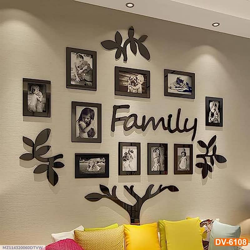 3D wooden family tree wall photo frame 3