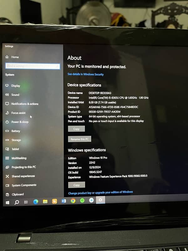 LENOVO L490 THINKPAD i5 8th Generation 256SSD 8Gb Ram 1