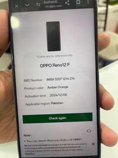 OPPO Reno F12 4g