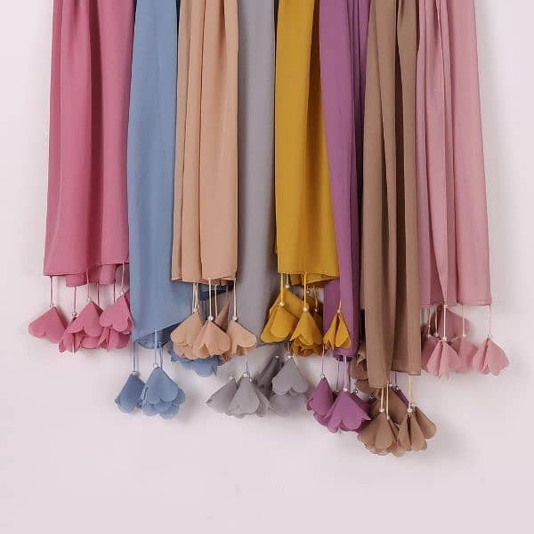 5 Pcs Chiffon plain hijab 4