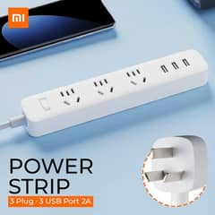 Xiaomi Mi Power Strip 3 Plug dengan 3 USB Port 2A - (ORIGINAL) - White