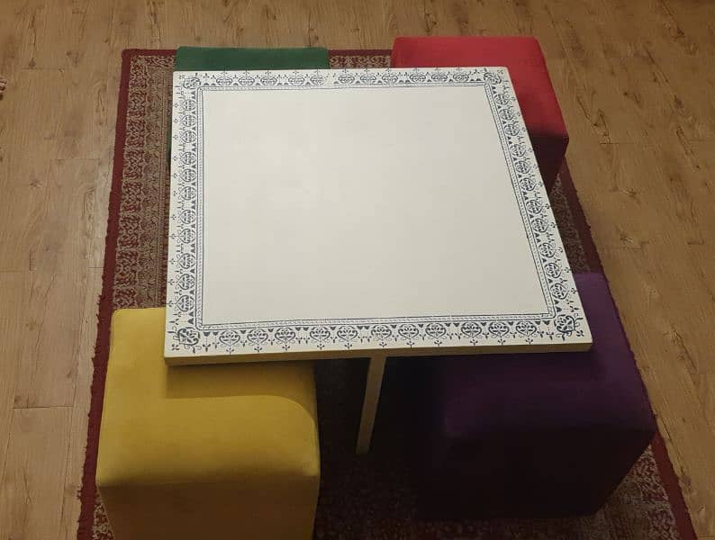 Center Table with 4 Stools available for sale 0