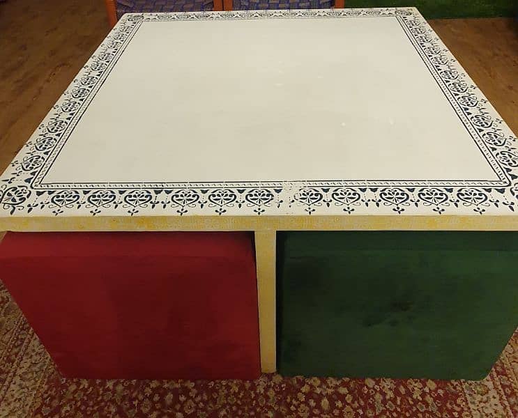 Center Table with 4 Stools available for sale 1