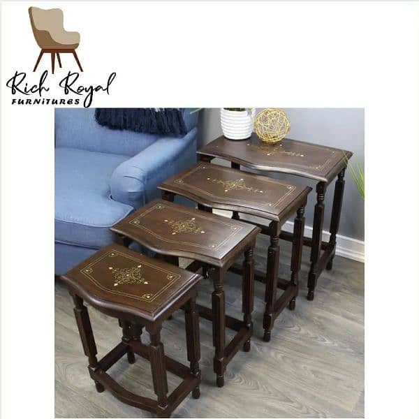 4 piece set pure shesham wood 1