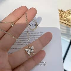 1 piece alloy gold plated double layered butterfly design pendant