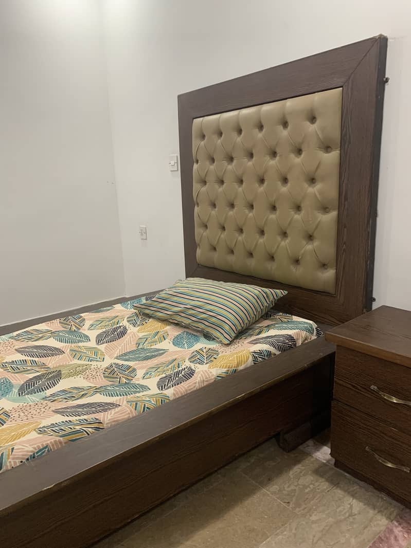 2 single bed with side tables without mattress for sell 4