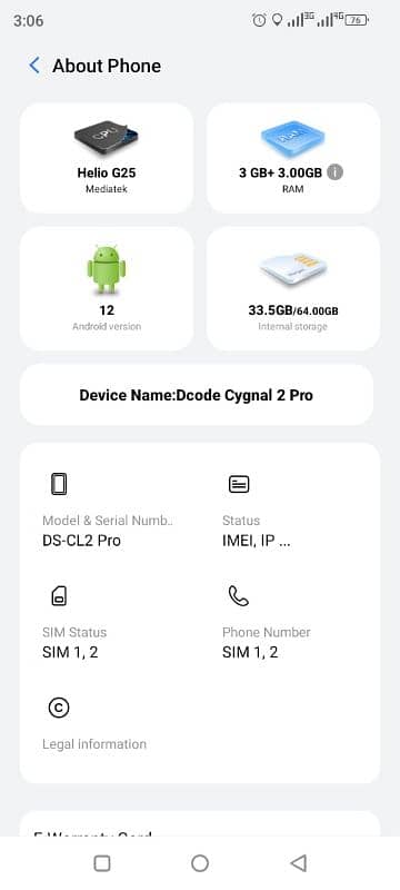 urgent sale mobile model  Dcode Cygnal 2 pro 0