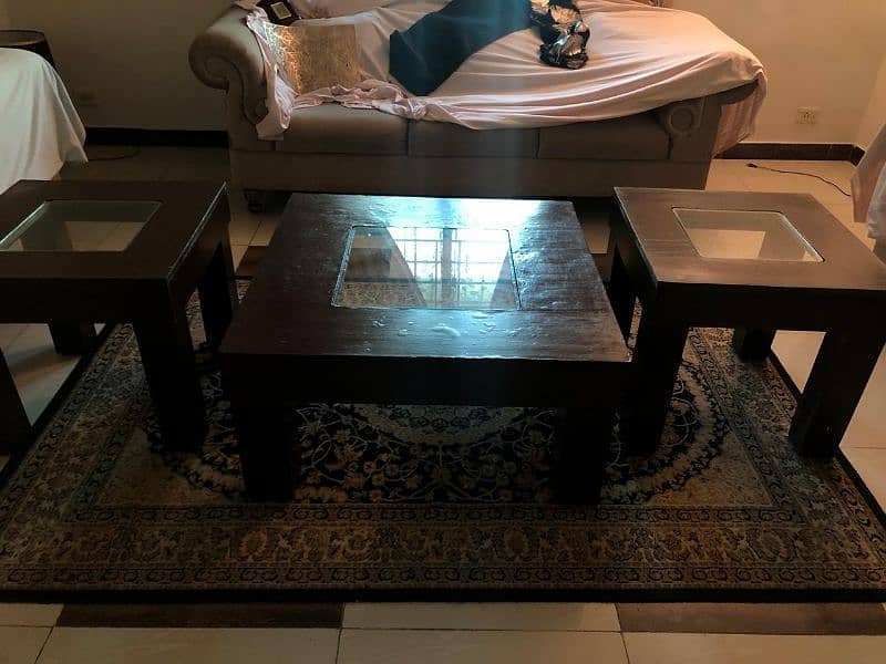 2 Center tables and two side tables. URGENT SALE!! 1