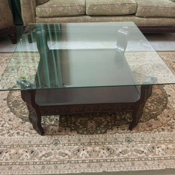 Wooden Glass Table 3×3 0