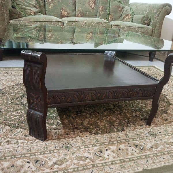 Wooden Glass Table 3×3 1