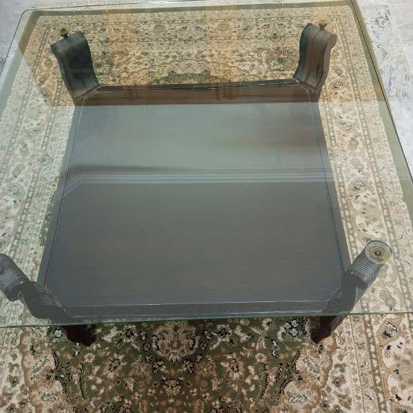 Wooden Glass Table 3×3 2