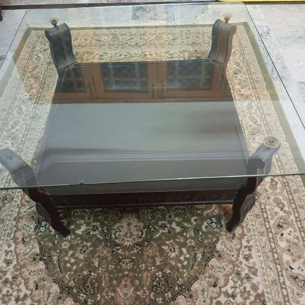 Wooden Glass Table 3×3 3