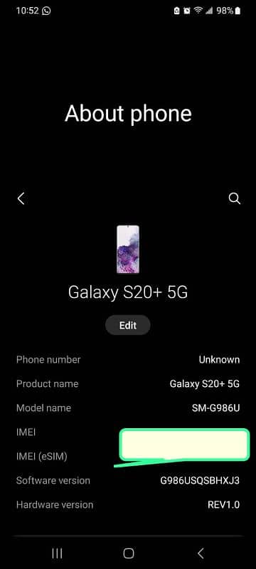 SAMSUNG GALAXY S20 PLUS 5G 12/128GB 10