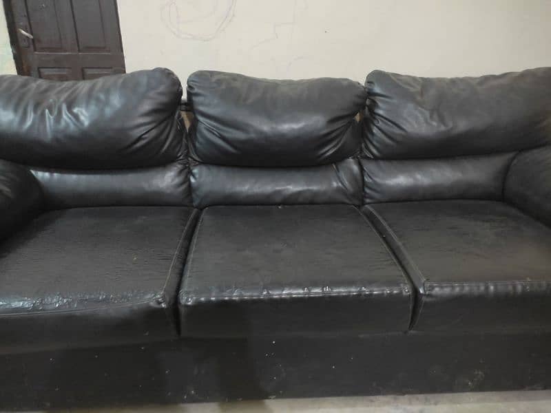 Modern leather sofa set with coffee table 14