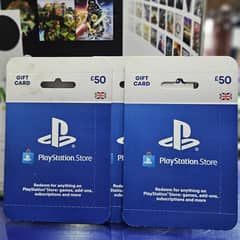 Playstation Store 50 pound card uk available. . . Stock Available