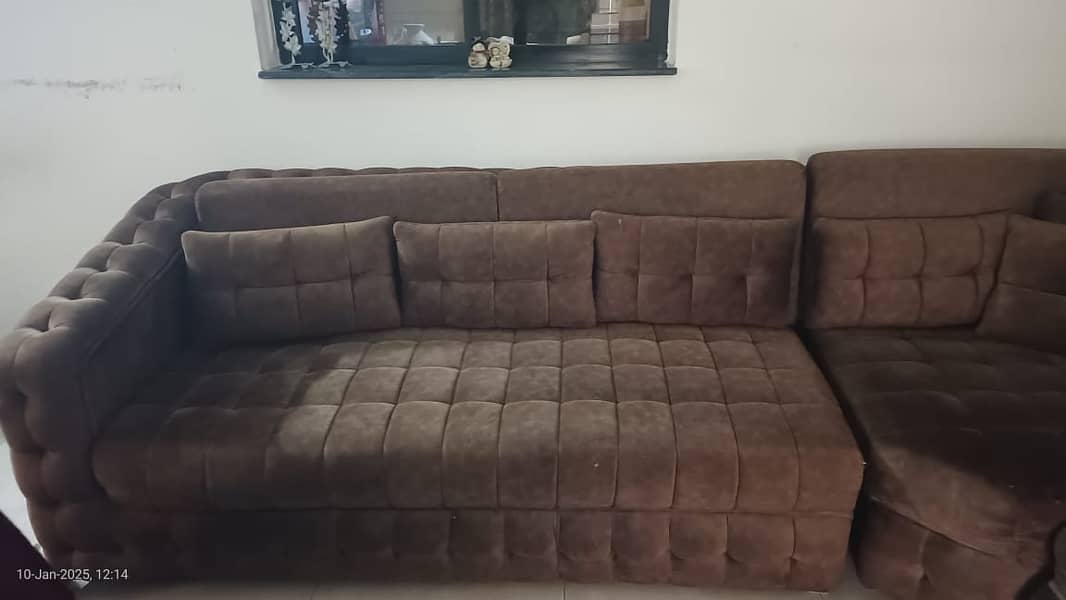 Sofa // L -Shaped Sofa  // 6 seater Sofa // wooden Sofa //3+2+1 Seate 1