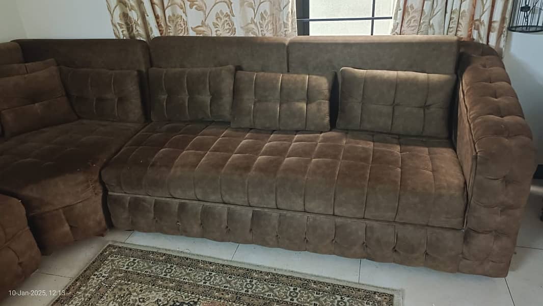 Sofa // L -Shaped Sofa  // 6 seater Sofa // wooden Sofa //3+2+1 Seate 2