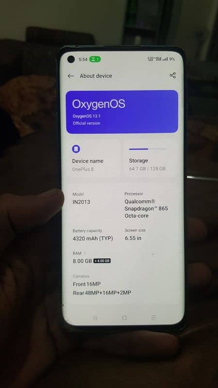 oneplus 8 8gb 128gb dul sim pa approved galob 7