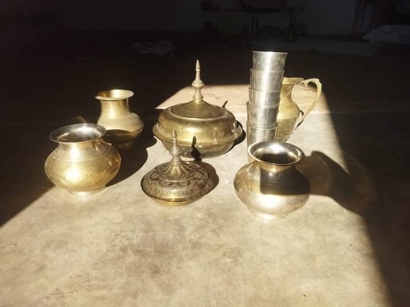 "Vintage Brass Water Set 1