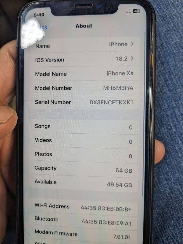 apple I phone XR pta 5