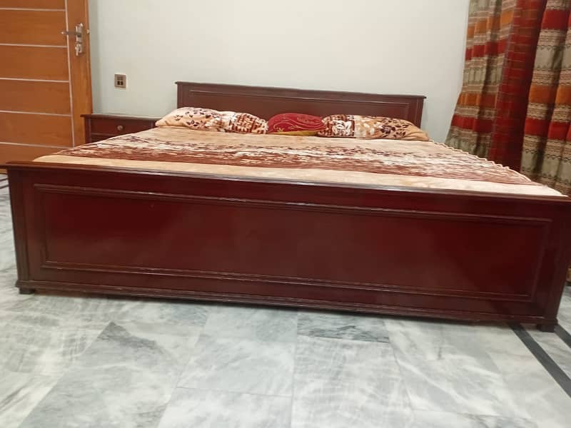 King Size Solid wood Bed with side Tables 7