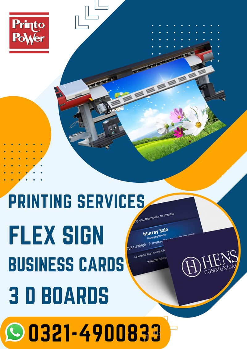 Business Cards, Flex, Brouchers, Neon Sign Printing Services 1