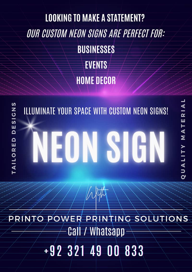 Business Cards, Flex, Brouchers, Neon Sign Printing Services 4