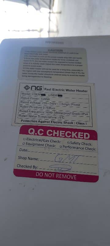 Nasgas sem-101 instant Electric gyser only 16 days used 3