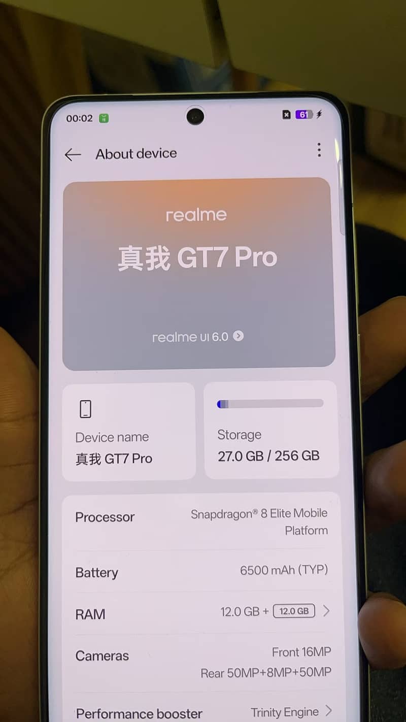 Realme GT 7 Pro just Box open 256 GB/12GB 4