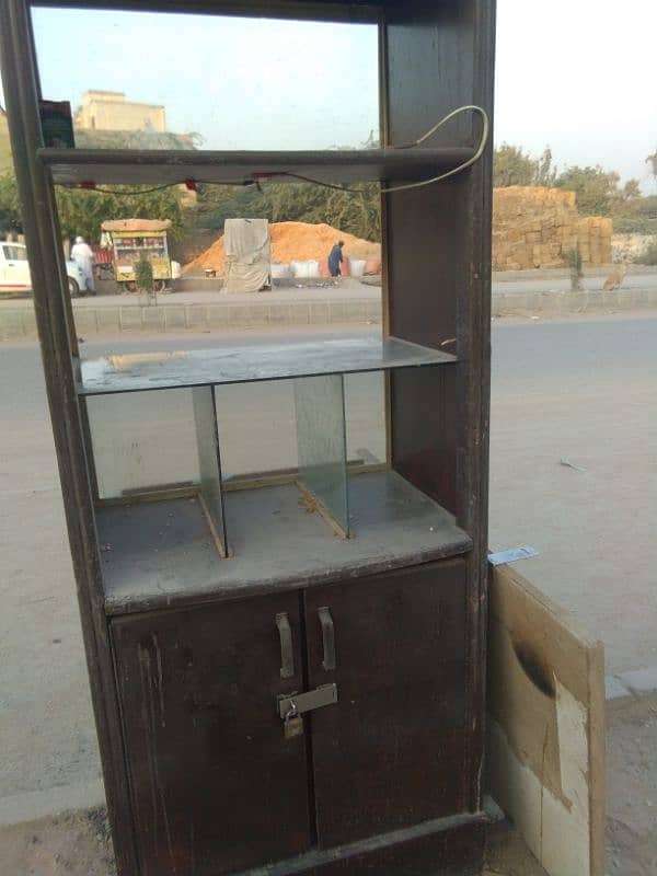 Metal car and wooden Food counter 9