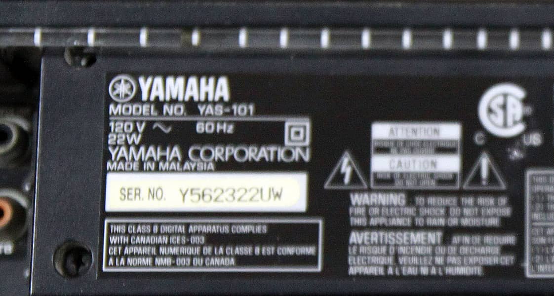 Yamaha YS101 DTS soundbar with sony active Subwoofer 5