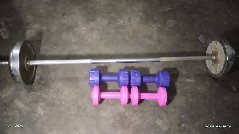 barbell and dumbells and barbell rod 0