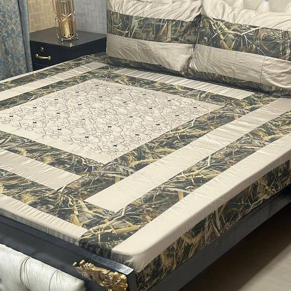 Patchwork Cotton Sotton Double Bedsheets Set - 3 Pcs 5