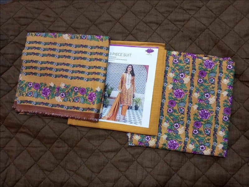 Women Khadi Dress | Printed Unstitched Wear | Women 3Pcs Suite 0