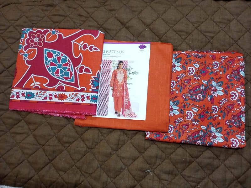 Women Khadi Dress | Printed Unstitched Wear | Women 3Pcs Suite 3