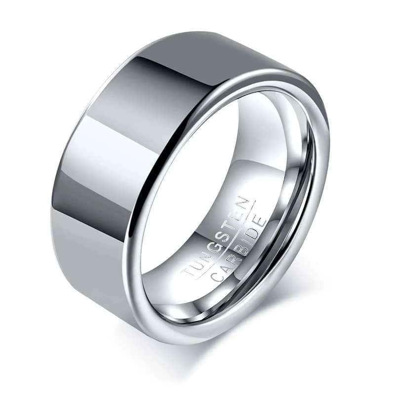 Tungsten Carbide Ring for Men 8 mm, Silver and Gold 0