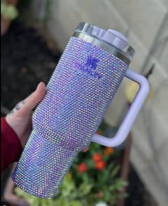 Stanley 40oz Full Bling Purple jelly Rhinestone tumbler