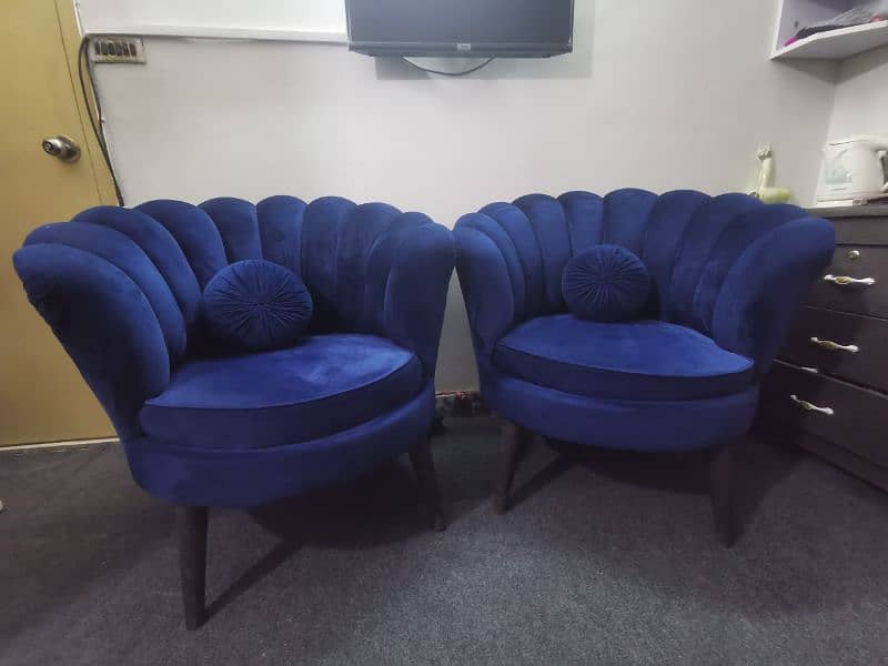 Flower Sofa Chairs with Coffee Table & Cushions 1